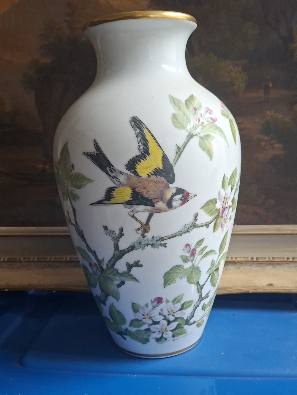1981 Franklin Porcelain Woodland Bird Vase - Limited Edition